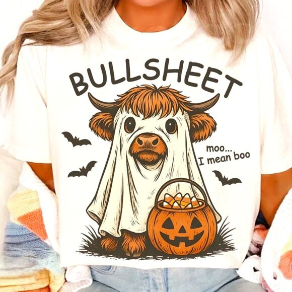 Tops - Retro Halloween Moo I mean Boo Unisex Shirt